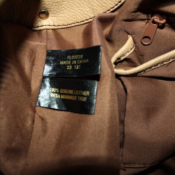 Franco Sarto Dark Beige Leather Handbag - Picture 7 of 9